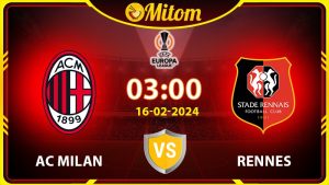 Nhận định AC Milan vs Rennes 03h00 16/02/2024 Europa League